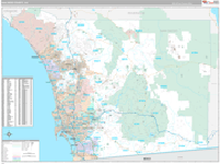 San Diego Wall Map Premium Style